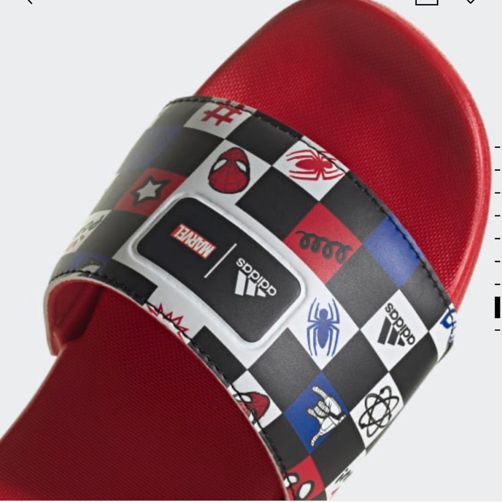 Adidas X Disney Adilette Comfort Spider-Man Slides Kids Size 6 y / women’s 7 - Picture 7 of 9